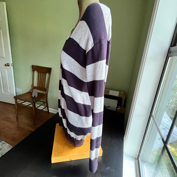 Vintage Gap Boyfriend Sweater with thick navy & light gray stripes-Adult Small - Picture 3 of 16